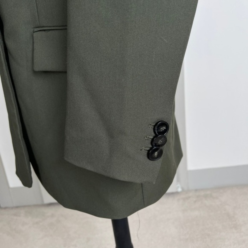 Zara Oversized Mens Inspired Blazer Double Button Front Boyfriend Sz M Green - Picture 6 of 9